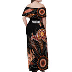 NAIDOC Week 2024 Personalised Off Shoulder Maxi Dress Aboriginal Hand Stencils