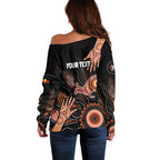 NAIDOC Week 2024 Personalised Off Shoulder Sweater Aboriginal Hand Stencils
