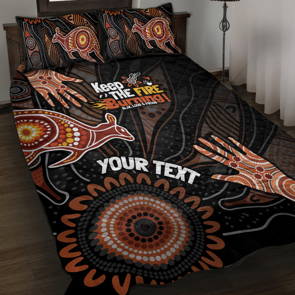 NAIDOC Week 2024 Personalised Quilt Bed Set Aboriginal Hand Stencils