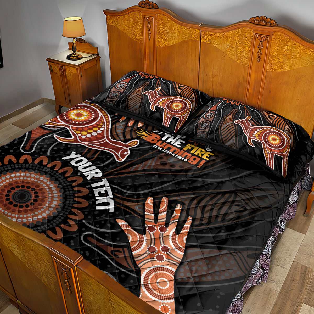 NAIDOC Week 2024 Personalised Quilt Bed Set Aboriginal Hand Stencils