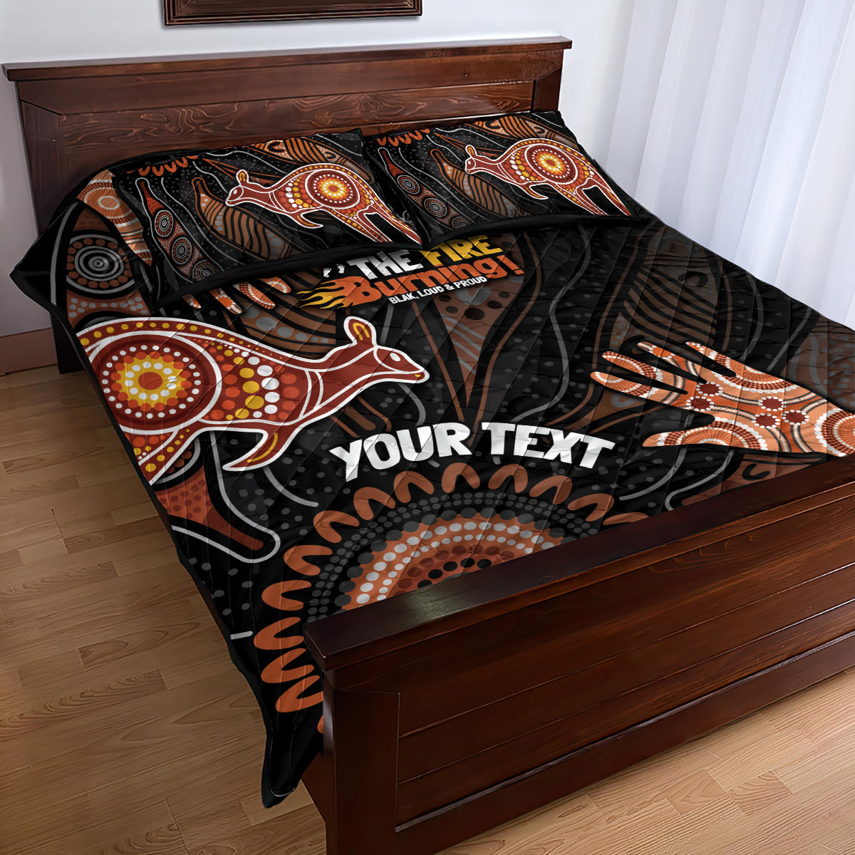 NAIDOC Week 2024 Personalised Quilt Bed Set Aboriginal Hand Stencils