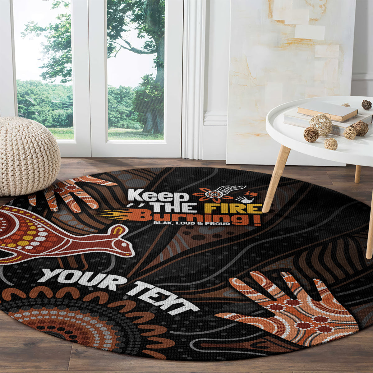 NAIDOC Week 2024 Personalised Round Carpet Aboriginal Hand Stencils