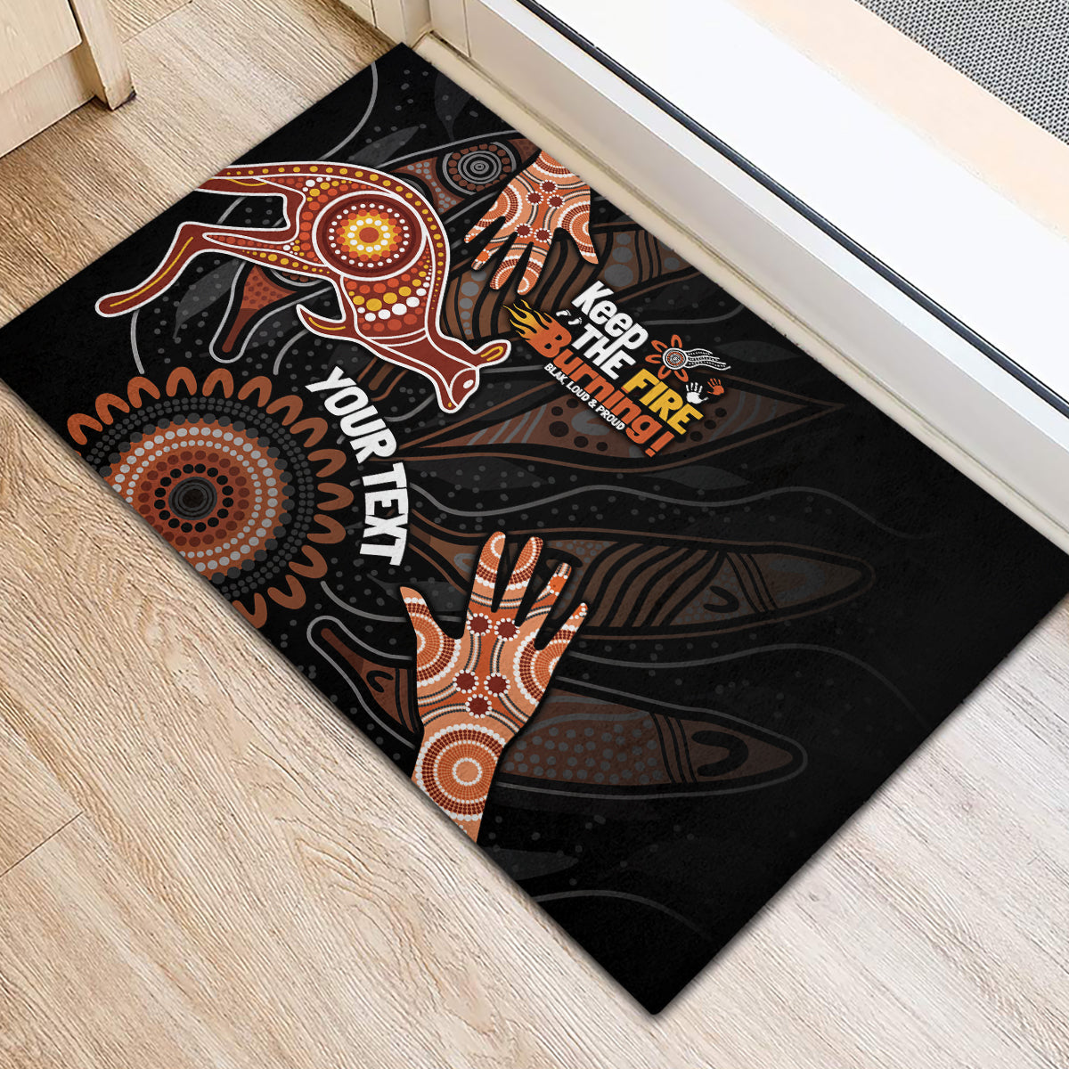 NAIDOC Week 2024 Personalised Rubber Doormat Aboriginal Hand Stencils