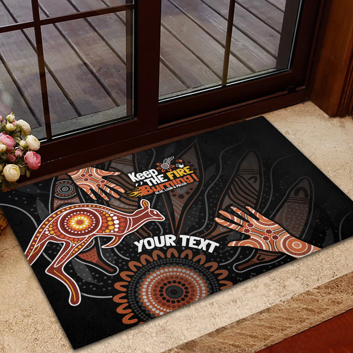 NAIDOC Week 2024 Personalised Rubber Doormat Aboriginal Hand Stencils