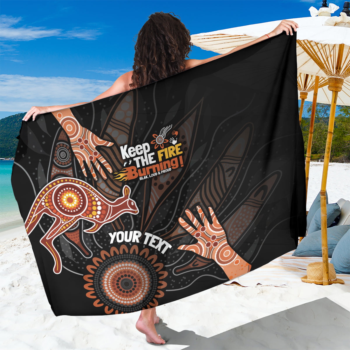 NAIDOC Week 2024 Personalised Sarong Aboriginal Hand Stencils