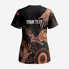 NAIDOC Week 2024 Personalised Scrub Top Aboriginal Hand Stencils - Aussie Hoodie