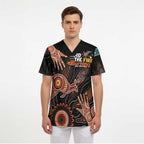 NAIDOC Week 2024 Personalised Scrub Top Aboriginal Hand Stencils - Aussie Hoodie