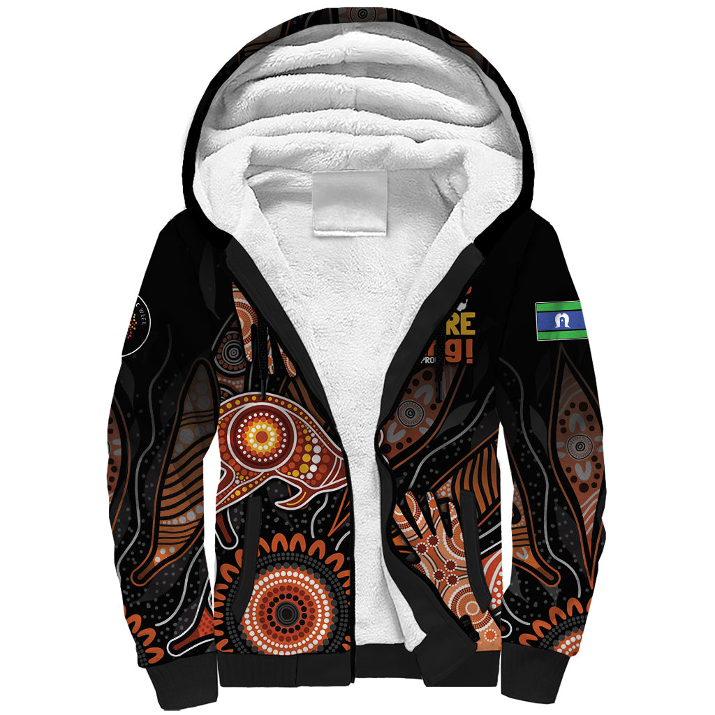 NAIDOC Week 2024 Personalised Sherpa Hoodie Aboriginal Hand Stencils