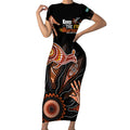 NAIDOC Week 2024 Personalised Short Sleeve Bodycon Dress Aboriginal Hand Stencils