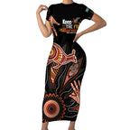 NAIDOC Week 2024 Personalised Short Sleeve Bodycon Dress Aboriginal Hand Stencils