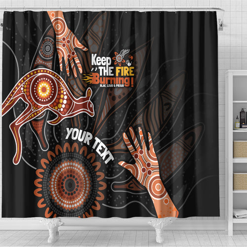 NAIDOC Week 2024 Personalised Shower Curtain Aboriginal Hand Stencils