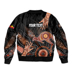 NAIDOC Week 2024 Personalised Sleeve Zip Bomber Jacket Aboriginal Hand Stencils