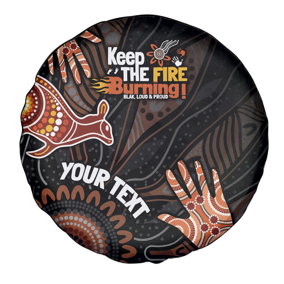NAIDOC Week 2024 Personalised Spare Tire Cover Aboriginal Hand Stencils