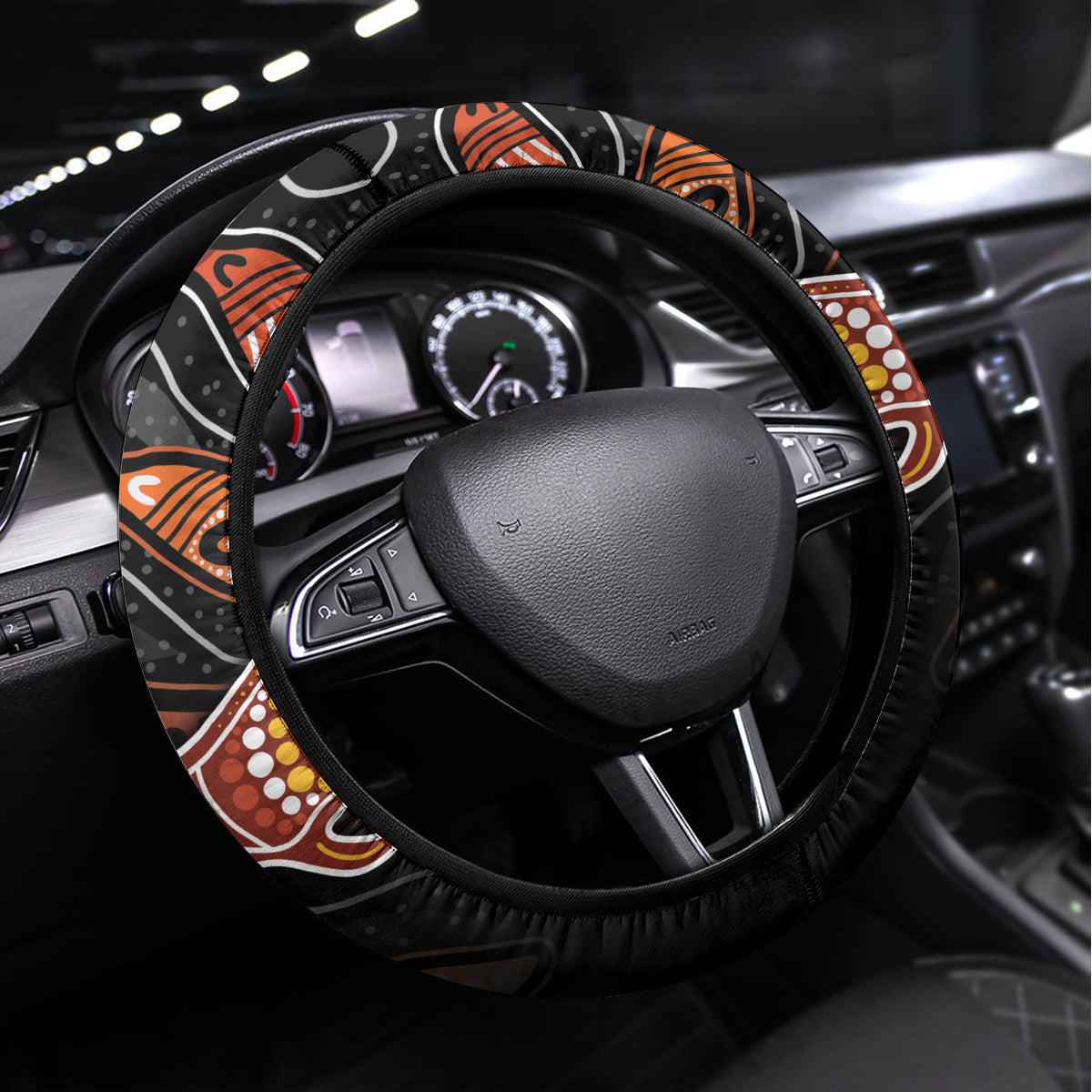 NAIDOC Week 2024 Personalised Steering Wheel Cover Aboriginal Hand Stencils