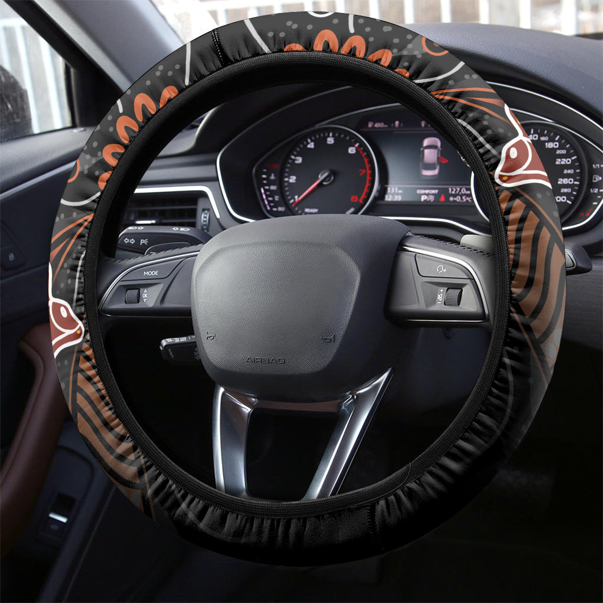 NAIDOC Week 2024 Personalised Steering Wheel Cover Aboriginal Hand Stencils