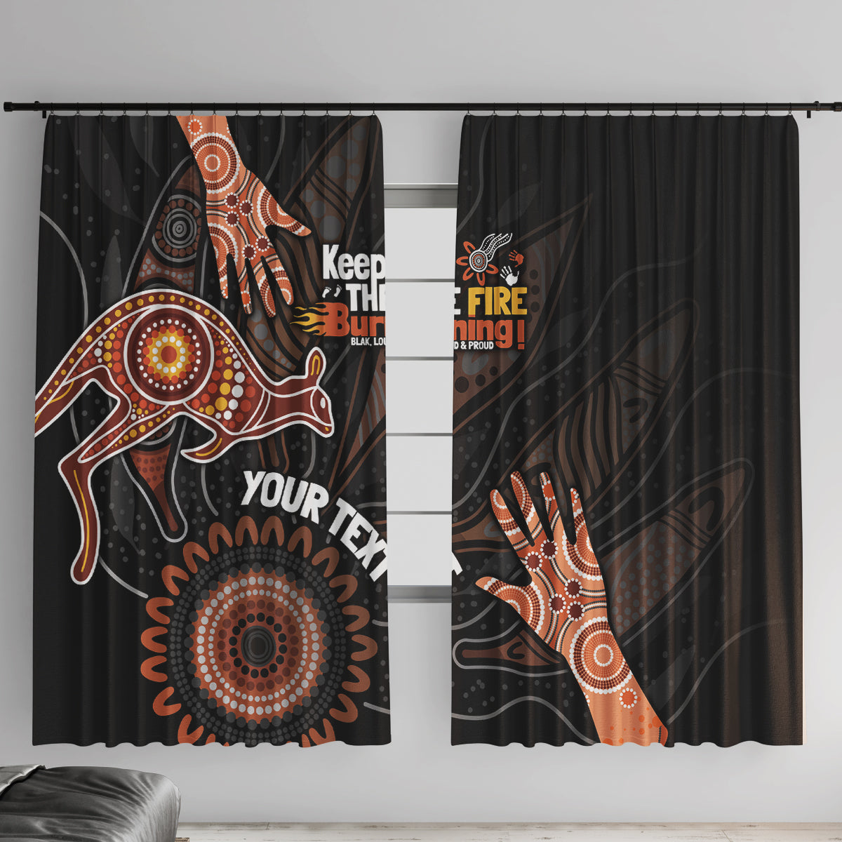 NAIDOC Week 2024 Personalised Window Curtain Aboriginal Hand Stencils