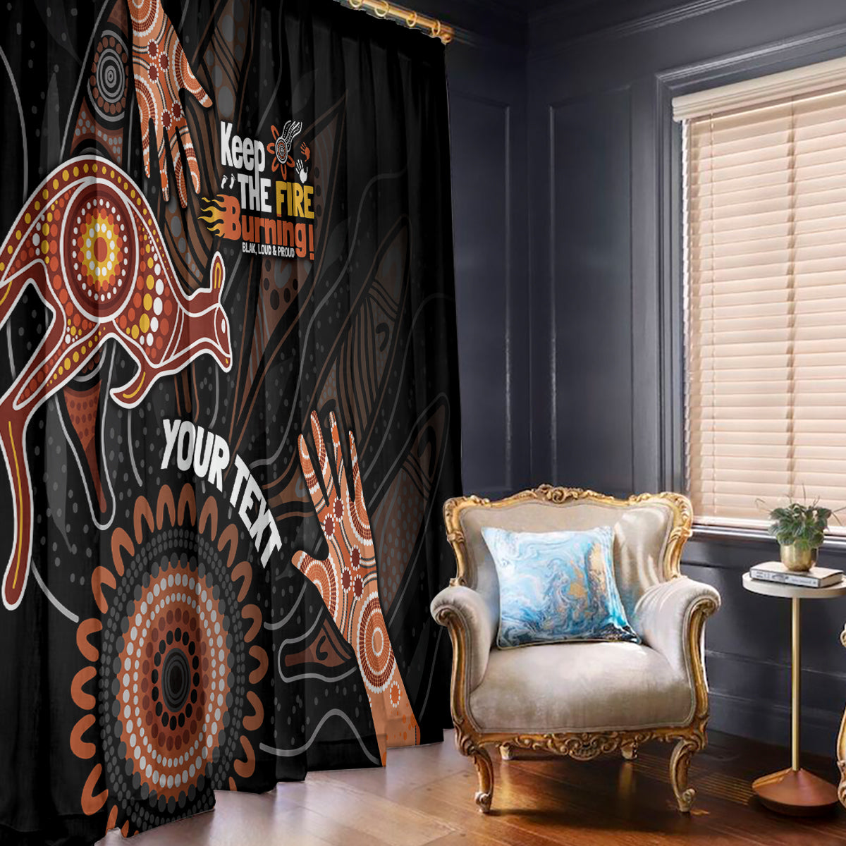 NAIDOC Week 2024 Personalised Window Curtain Aboriginal Hand Stencils