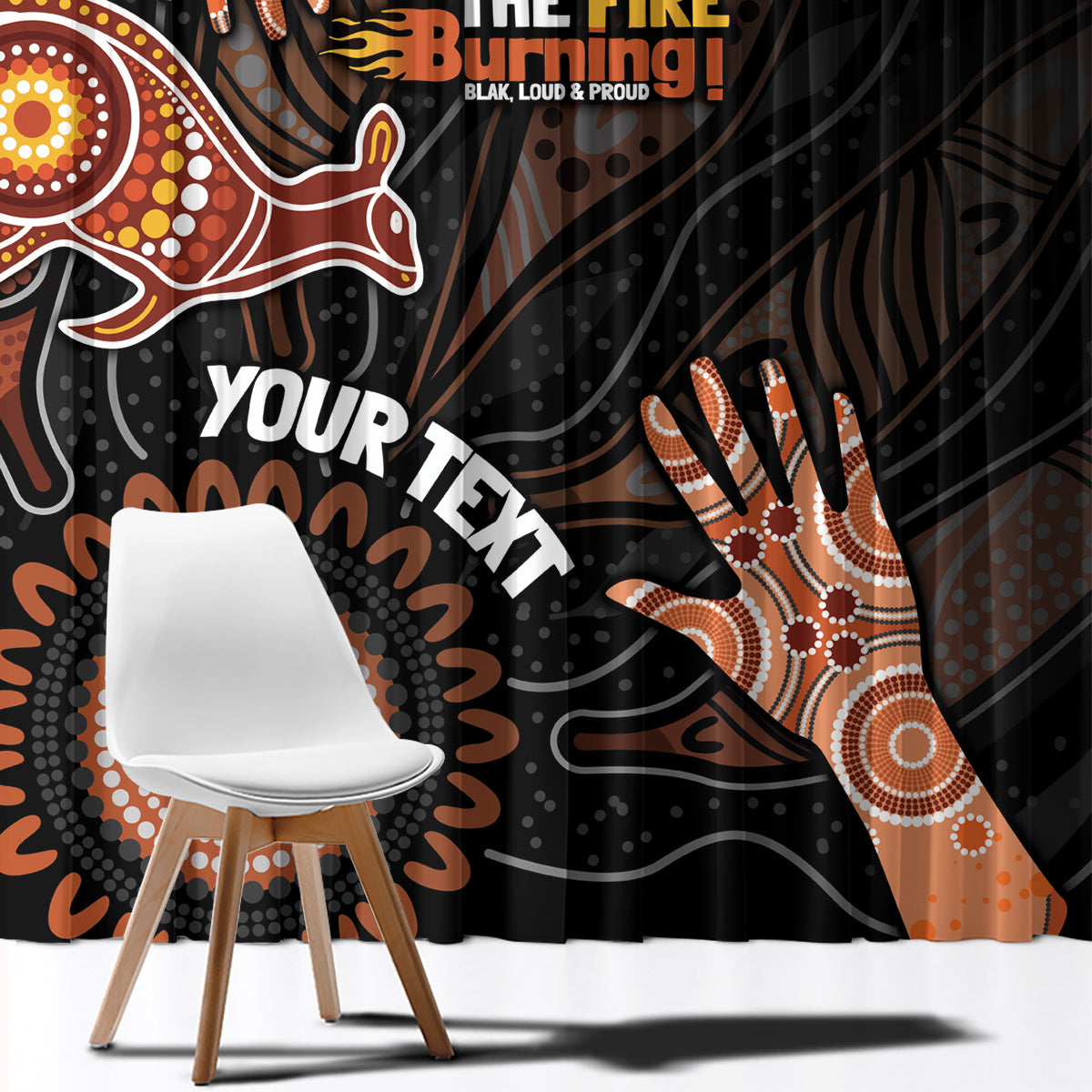 NAIDOC Week 2024 Personalised Window Curtain Aboriginal Hand Stencils