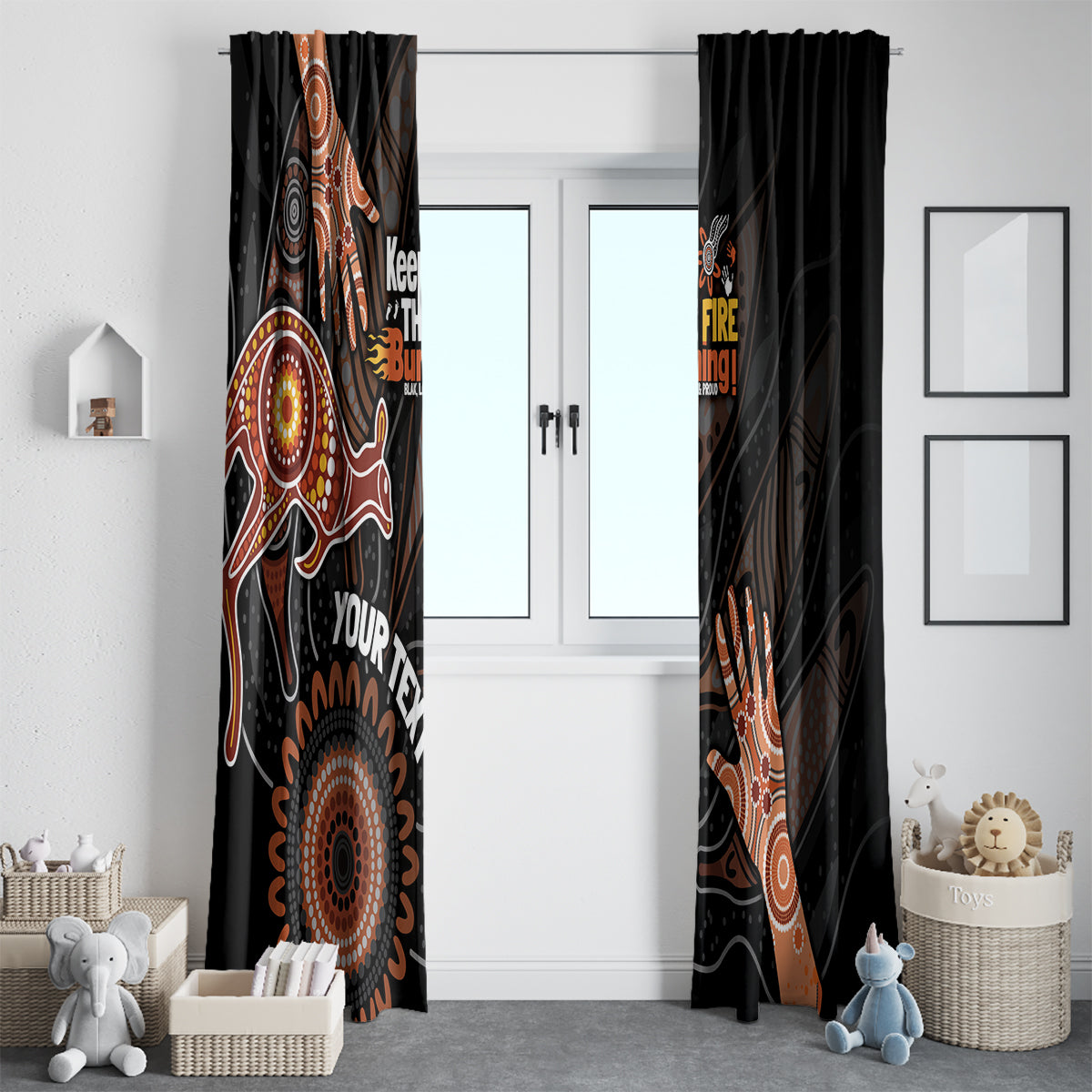 NAIDOC Week 2024 Personalised Window Curtain Aboriginal Hand Stencils