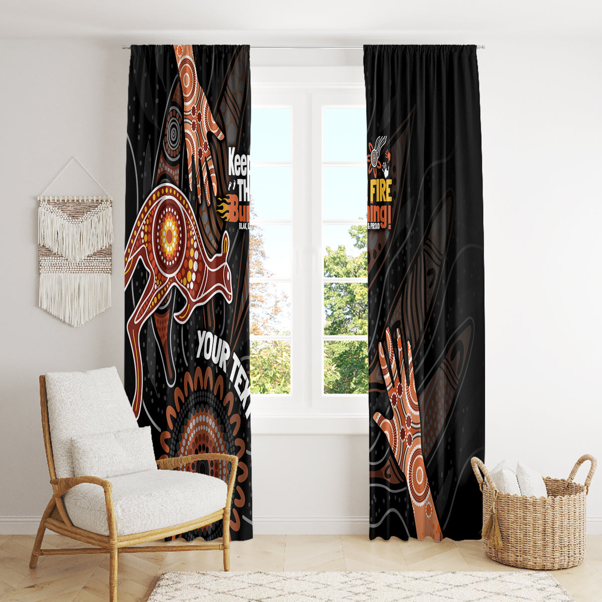NAIDOC Week 2024 Personalised Window Curtain Aboriginal Hand Stencils