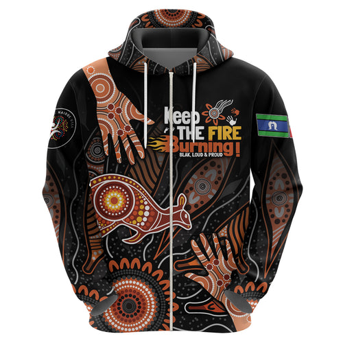 NAIDOC Week 2024 Personalised Zip Hoodie Aboriginal Hand Stencils