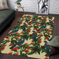 New Zealand Christmas Area Rug Romantic Tui Birds on Pohutukawa - Ivory - Aussie Hoodie
