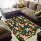 New Zealand Christmas Area Rug Romantic Tui Birds on Pohutukawa - Ivory - Aussie Hoodie
