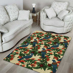 New Zealand Christmas Area Rug Romantic Tui Birds on Pohutukawa - Ivory - Aussie Hoodie