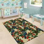 New Zealand Christmas Area Rug Romantic Tui Birds on Pohutukawa - Ivory - Aussie Hoodie