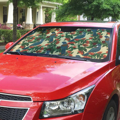 New Zealand Christmas Auto Sun Shade Romantic Tui Birds on Pohutukawa - Ivory - Aussie Hoodie
