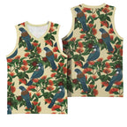 New Zealand Christmas Basketball Jersey Romantic Tui Birds on Pohutukawa - Ivory - Aussie Hoodie