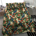 New Zealand Christmas Bedding Set Romantic Tui Birds on Pohutukawa - Ivory - Aussie Hoodie