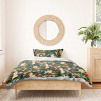 New Zealand Christmas Bedding Set Romantic Tui Birds on Pohutukawa - Ivory - Aussie Hoodie