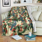 New Zealand Christmas Blanket Romantic Tui Birds on Pohutukawa - Ivory - Aussie Hoodie