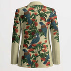New Zealand Christmas Blazer Romantic Tui Birds on Pohutukawa - Ivory - Aussie Hoodie