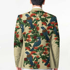 New Zealand Christmas Blazer Romantic Tui Birds on Pohutukawa - Ivory - Aussie Hoodie