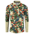 New Zealand Christmas Button Sweatshirt Romantic Tui Birds on Pohutukawa - Ivory - Aussie Hoodie