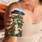 New Zealand Christmas 4 in 1 Can Cooler Tumbler Romantic Tui Birds on Pohutukawa - Ivory - Aussie Hoodie