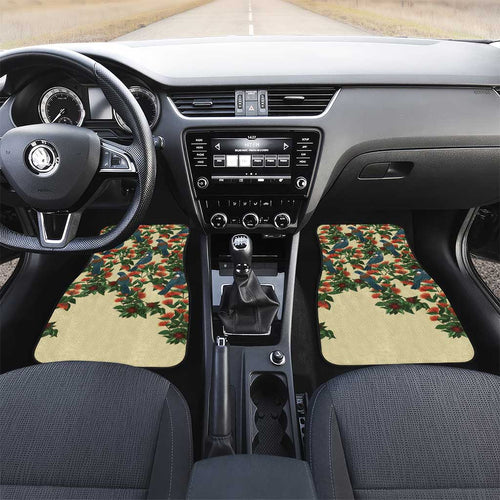 New Zealand Christmas Car Mats Romantic Tui Birds on Pohutukawa - Ivory - Aussie Hoodie