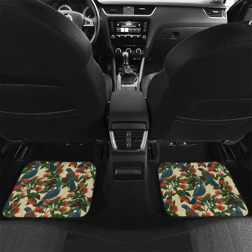 New Zealand Christmas Car Mats Romantic Tui Birds on Pohutukawa - Ivory - Aussie Hoodie