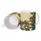 New Zealand Christmas Ceramic Mug Romantic Tui Birds on Pohutukawa - Ivory - Aussie Hoodie