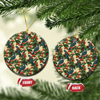New Zealand Christmas Ceramic Ornament Romantic Tui Birds on Pohutukawa - Ivory - Aussie Hoodie