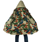 New Zealand Christmas Cloak Romantic Tui Birds on Pohutukawa - Ivory - Aussie Hoodie