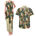 New Zealand Christmas Couples Matching Tank Maxi Dress and Hawaiian Shirt Romantic Tui Birds on Pohutukawa - Ivory - Aussie Hoodie