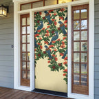 New Zealand Christmas Door Cover Romantic Tui Birds on Pohutukawa - Ivory - Aussie Hoodie