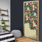 New Zealand Christmas Door Cover Romantic Tui Birds on Pohutukawa - Ivory - Aussie Hoodie