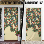 New Zealand Christmas Door Cover Romantic Tui Birds on Pohutukawa - Ivory - Aussie Hoodie