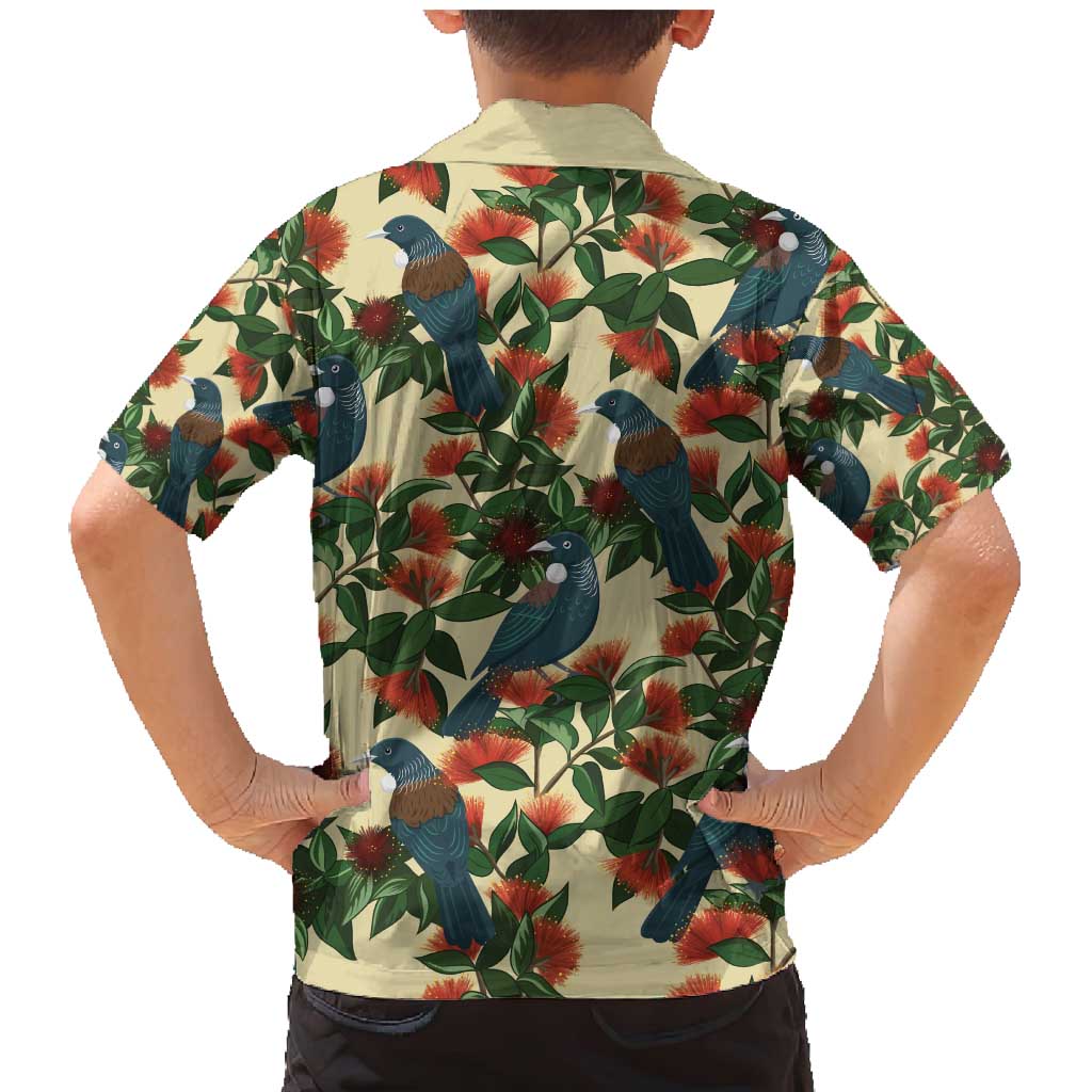 New Zealand Christmas Family Matching Mermaid Dress and Hawaiian Shirt Romantic Tui Birds on Pohutukawa - Ivory - Aussie Hoodie