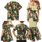 New Zealand Christmas Family Matching Mermaid Dress and Hawaiian Shirt Romantic Tui Birds on Pohutukawa - Ivory - Aussie Hoodie