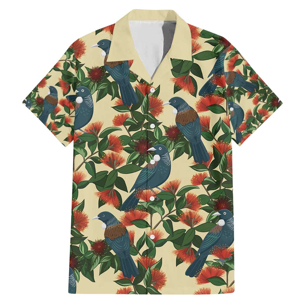 New Zealand Christmas Family Matching Mermaid Dress and Hawaiian Shirt Romantic Tui Birds on Pohutukawa - Ivory - Aussie Hoodie